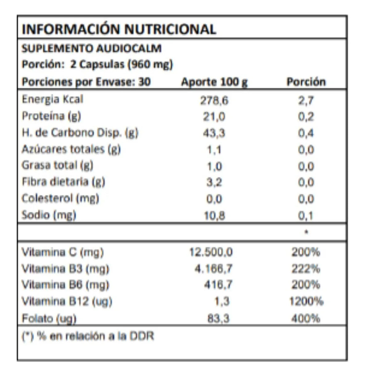 AudioCalm Suplemento para el Tinnitus